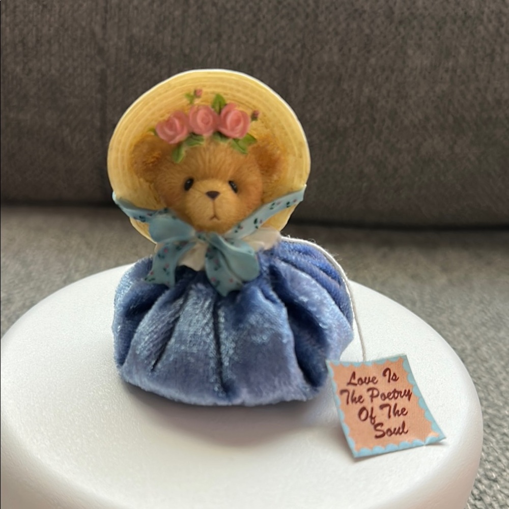 🧸 Cherished Teddies Blue Spring Bonnet Figurine "Love Is The Poetry Of The Soul"